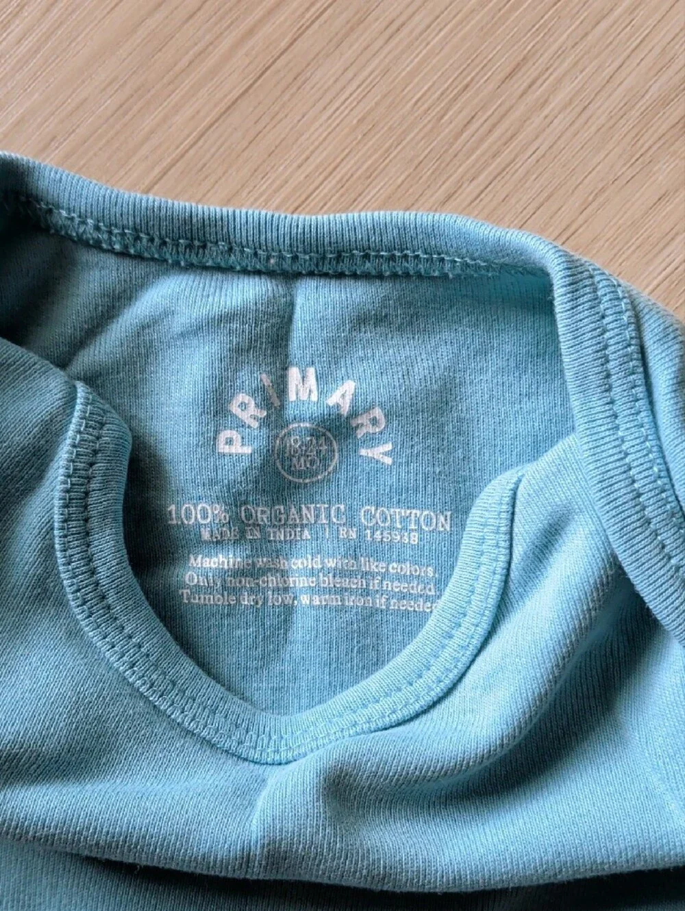 Primary Long-Sleeve Baby Bodysuit in Light Blue